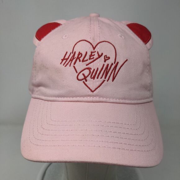 Harley Quinn Cat Ears Slideback Hat Pink OSFM Embroidered Birds Of Prey - Picture 2 of 9